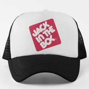 NEW Jack In The Box Retro Foam Trucker Mesh Snapback Hat 2-TONE BLACK WHITE